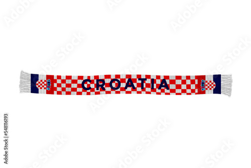 Croatia flag scarf football fans vector art illustration
