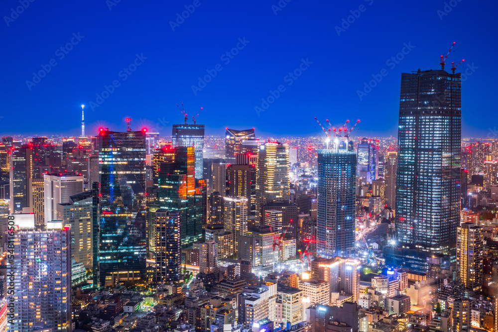 Naklejka premium 東京 六本木ヒルズからの夜景