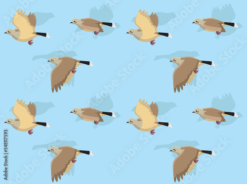 Bird Mourning Dove Fly Character Seamless Wallpaper Background photo