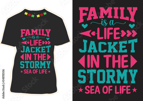 Happy Family Quotes T-shirt Design 