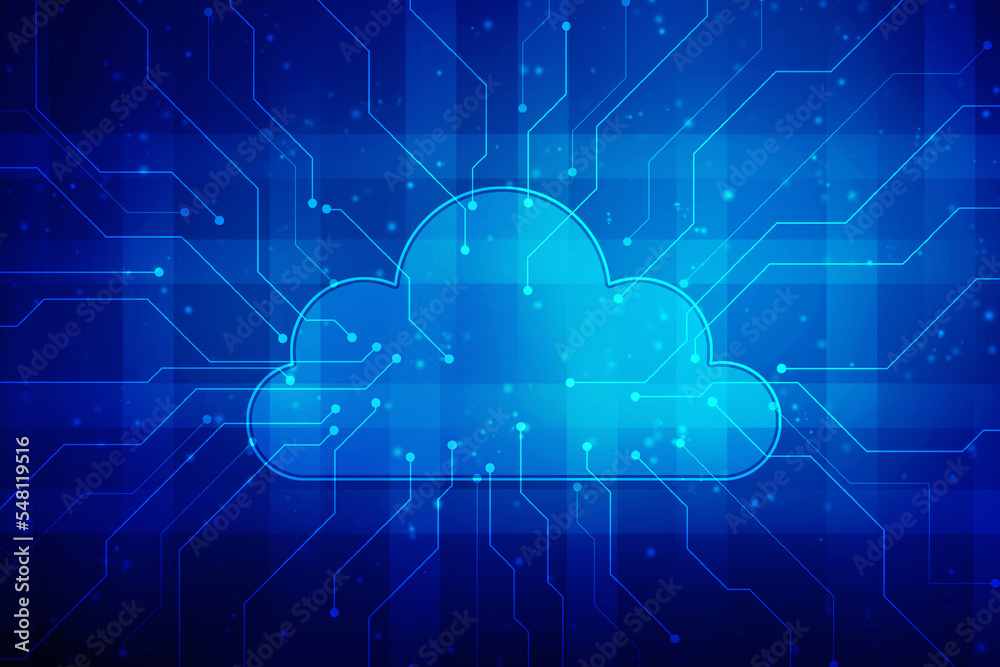 2d illustration of Cloud computing, Digital Cloud computing Concept background. Cyber technology, internet data storage, database and data server concept 2d illustration of Cloud computing, Digital Cloud computing Concept background. Cyber technology, internet data storage, database and data server concept
