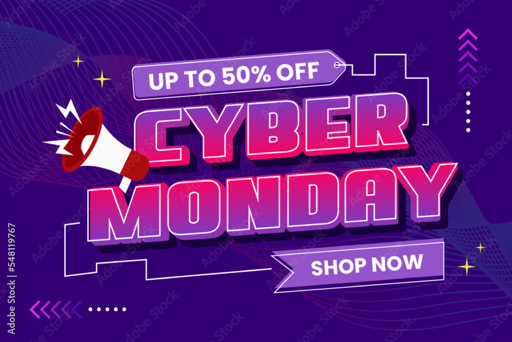 Fototapeta premium Cyber Monday Background design template is easy to customize