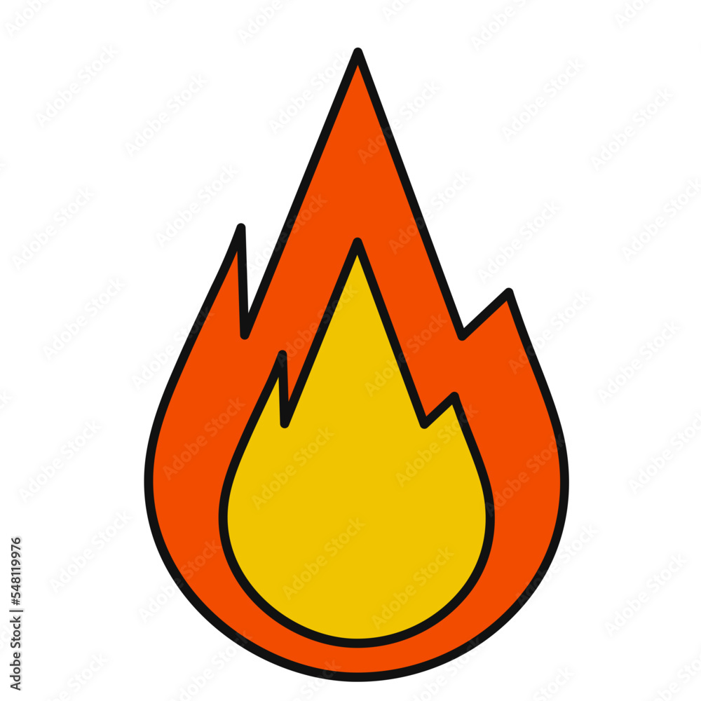 Fire icon vector illustration in line filled design Fire icon vector illustration in line filled design