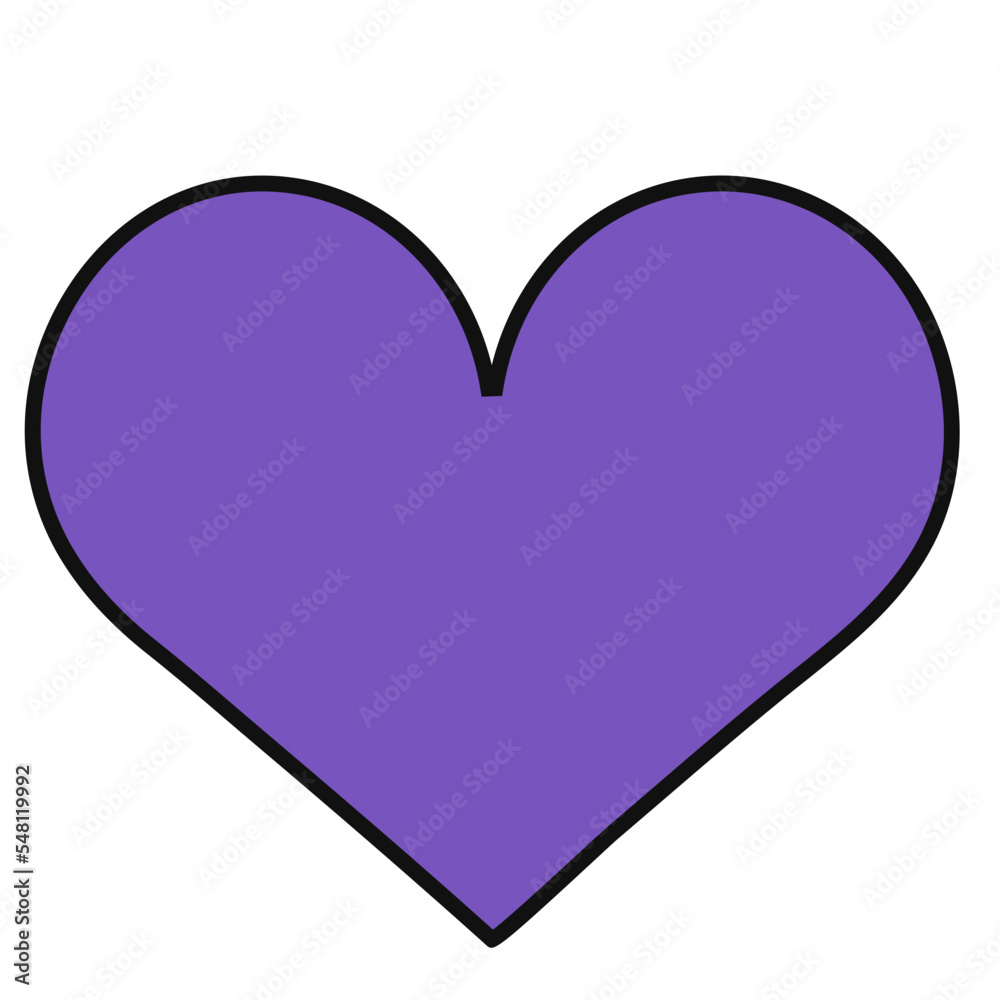 Purple heart icon vector illustration in line filled design Purple heart icon vector illustration in line filled design