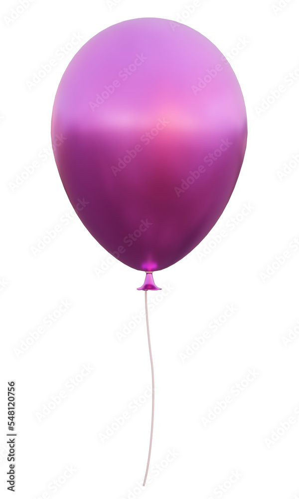 3d render of a purple balloon made of metal isolated on white. 3d render of a purple balloon made of metal isolated on white.