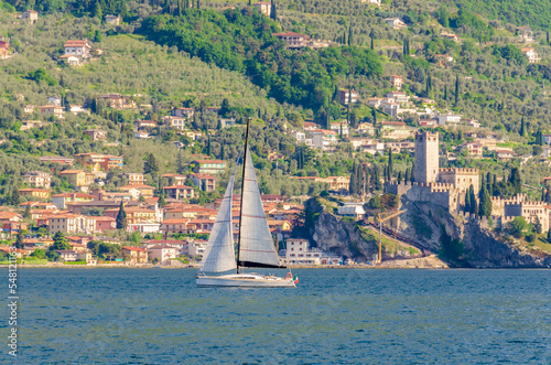 Beautiful peaceful lake Garda, Italy. photo