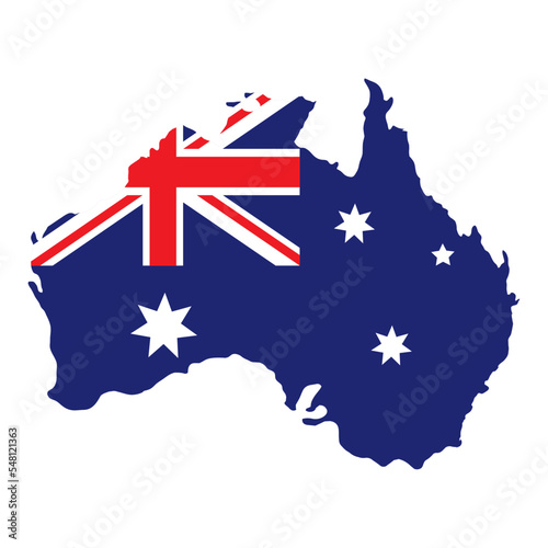 australian flag in map