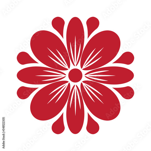 red flower garden silhouette