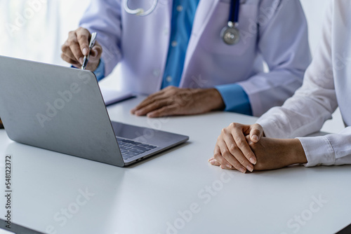 drug concept health care and people Doctor talking to patient in clinic office
