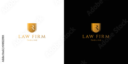 elegant and professional R logo design for law firm.