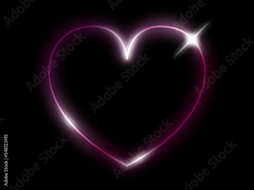 Heart shape  neon  frames luxury line vector illustration
