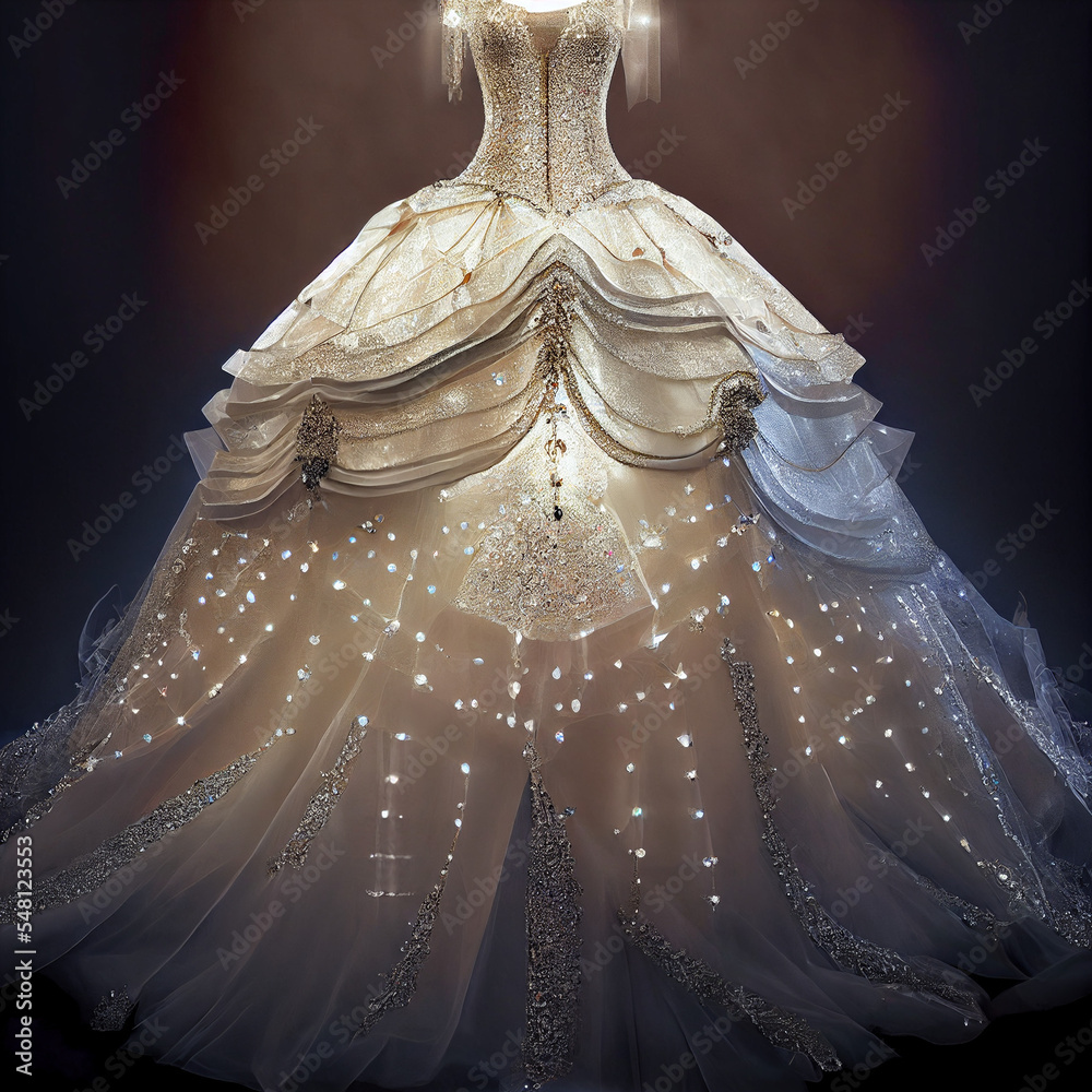 Fantasy Ball Gown Inspired by Chandelier, AI Stock Illustration | Adobe  Stock