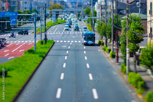 Canvas Print A miniature traffic jam at the urban street in Tokyo