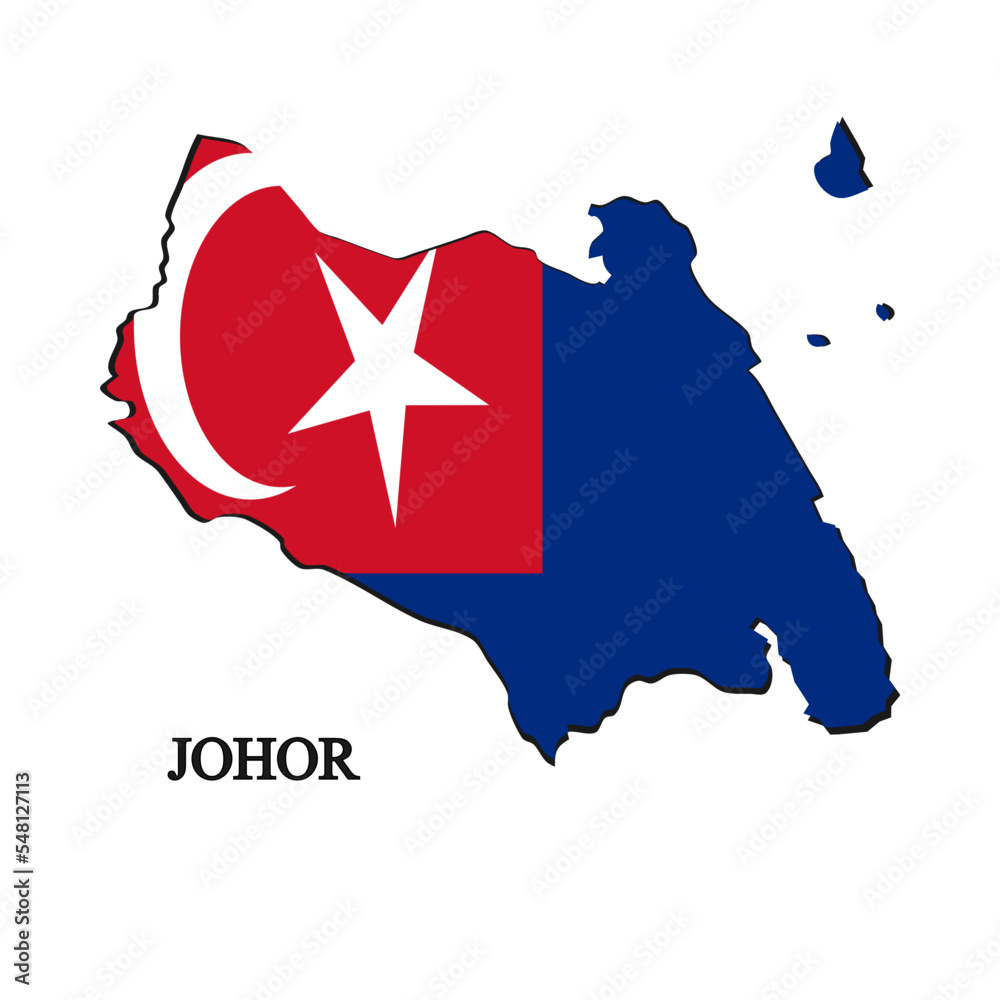 Johor Map Vector Vetor de Johor map vector illustration. Malaysian city. State in ...