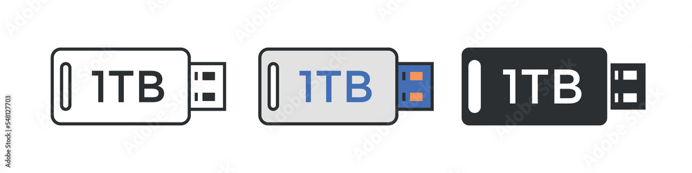 Flash drive flat icons, set usb data storage devices. Computer equipment icons Flash drive flat icons, set usb data storage devices. Computer equipment icons