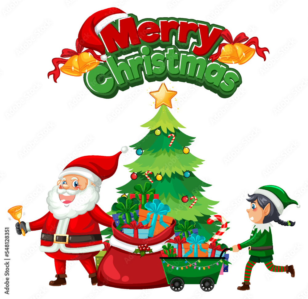 Merry Christmas text for banner or poster design