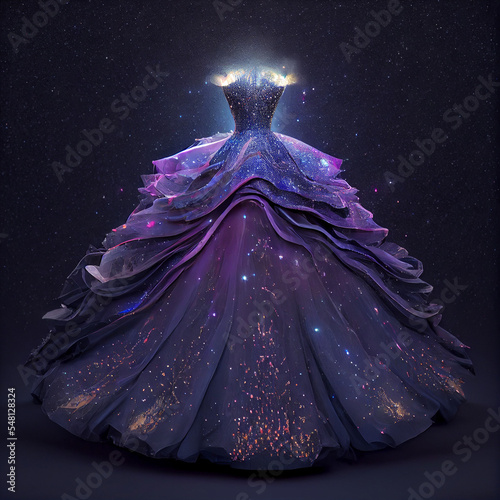 Fantasy Ball Gown Inspired by The Cosmos, AI