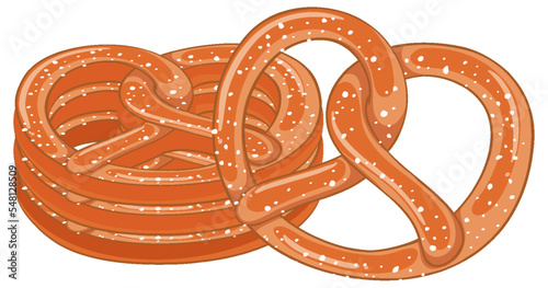 Salted pretzel bread vector