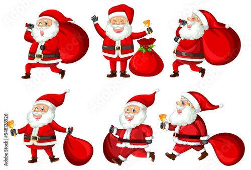 Christmas Santa Claus cartoon character set