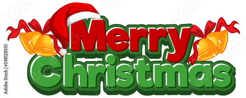 Merry Christmas text for banner or poster design