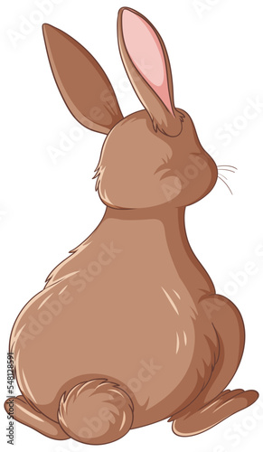 Cute brown rabbit cartoon character