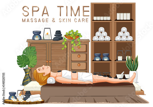 Spa time text design for banner or poster