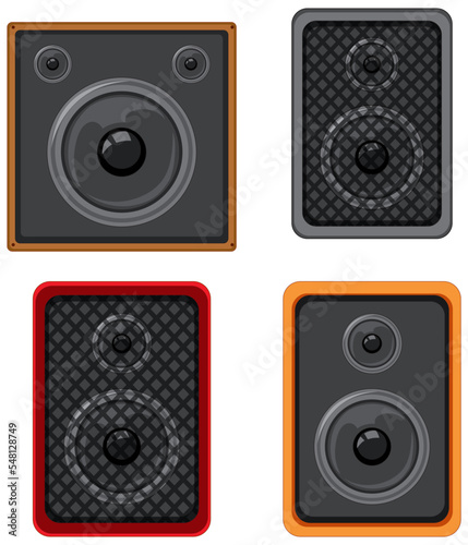 Speaker boxes isolated set