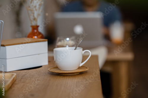 cup of coffee on the table