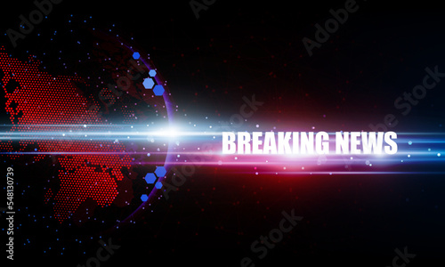 Abstract Breaking news Light out technology background Hitech communication concept innovation send for planet earth with sunrise and technology network effect
