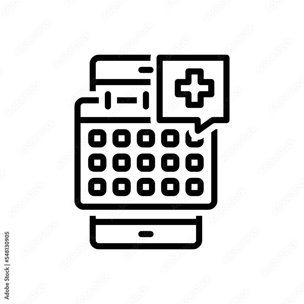 Black line icon for appointments Black line icon for appointments