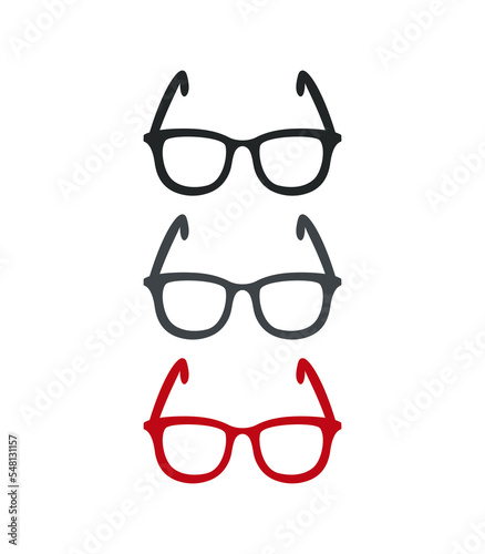 glasses on white background