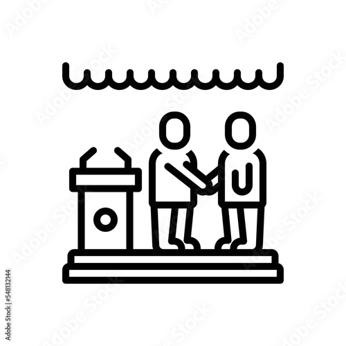 Black line icon for meetup