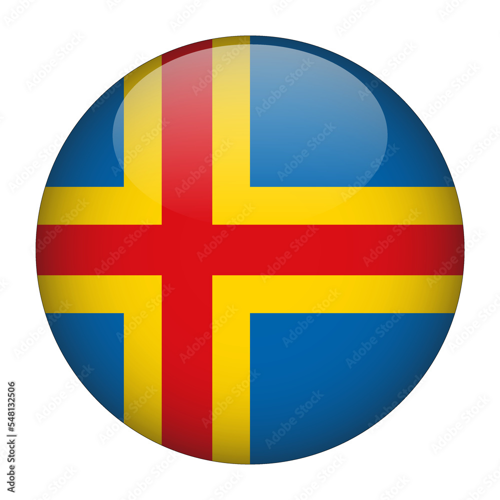 Aland 3D Rounded Flag with no Background Aland 3D Rounded Flag with no Background