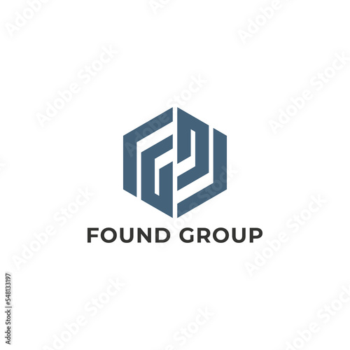 Abstract initial letter FG or GF logo in blue color isolated in white background applied for tax consulting and compliance firm logo also suitable for the brands or companies have initial name GF