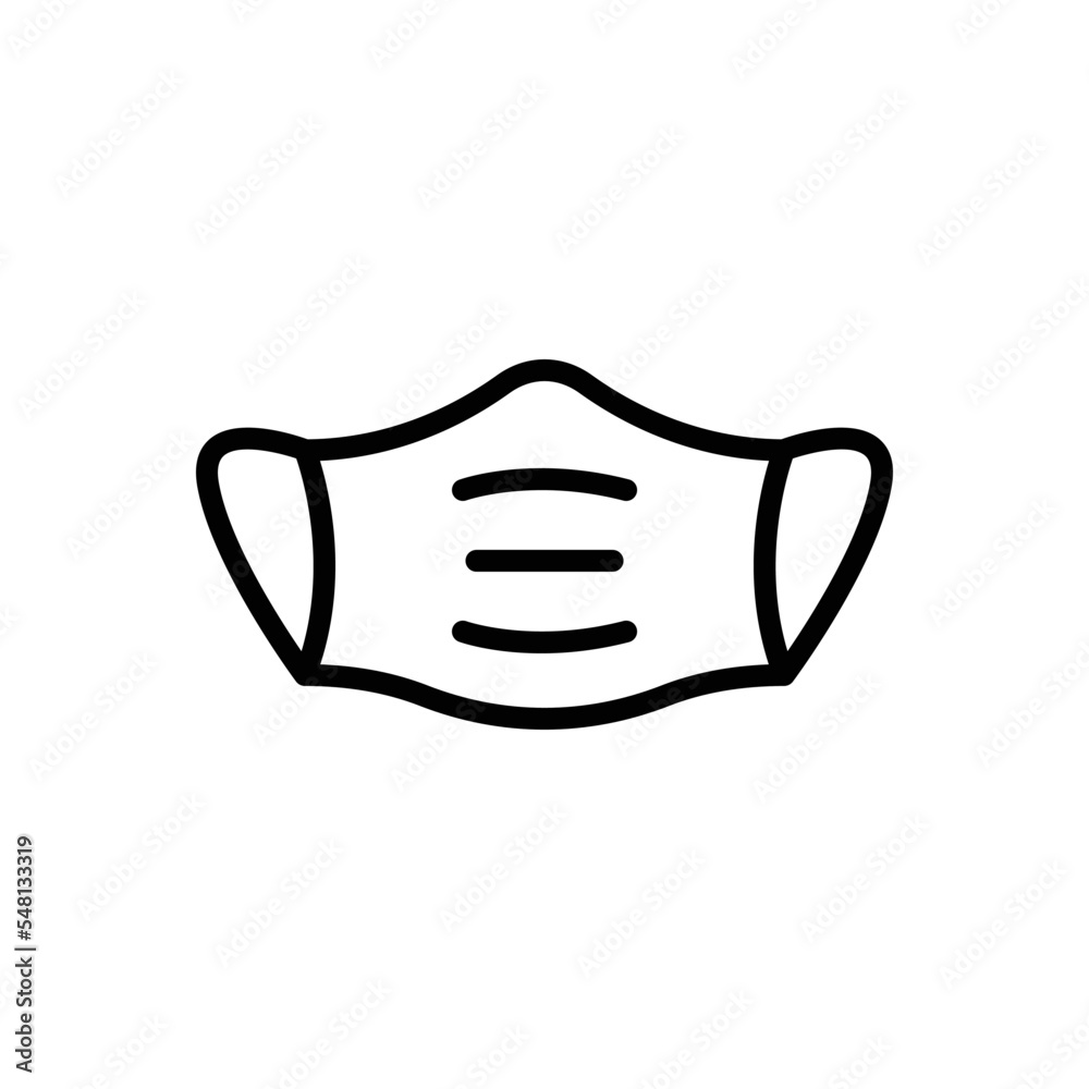 Black line icon for mask