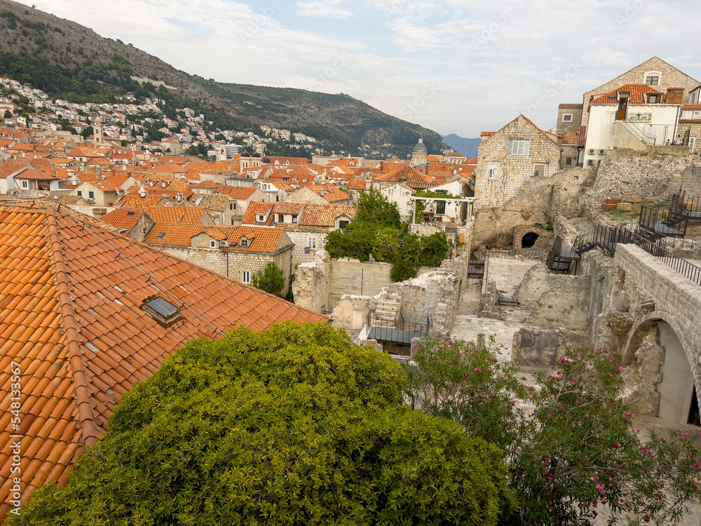 The old roofs of the historic city of Dubrovnik