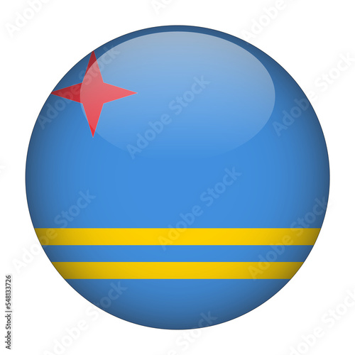Aruba 3D Rounded Flag with no Background