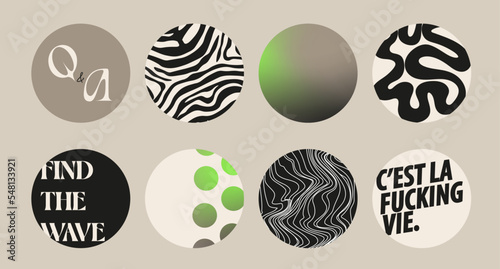Set of vector icons for your business, scrapbooking, bullet journalling, instagram story buttons. Vector set design templates icons and emblems - social media story highlight.