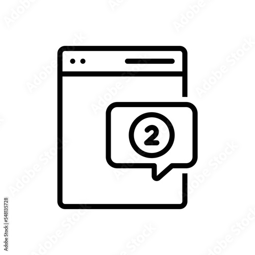 Black line icon for comments