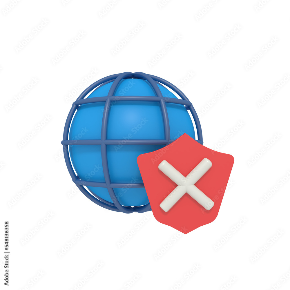 3d illustration of Internet security error 3d illustration of Internet security error
