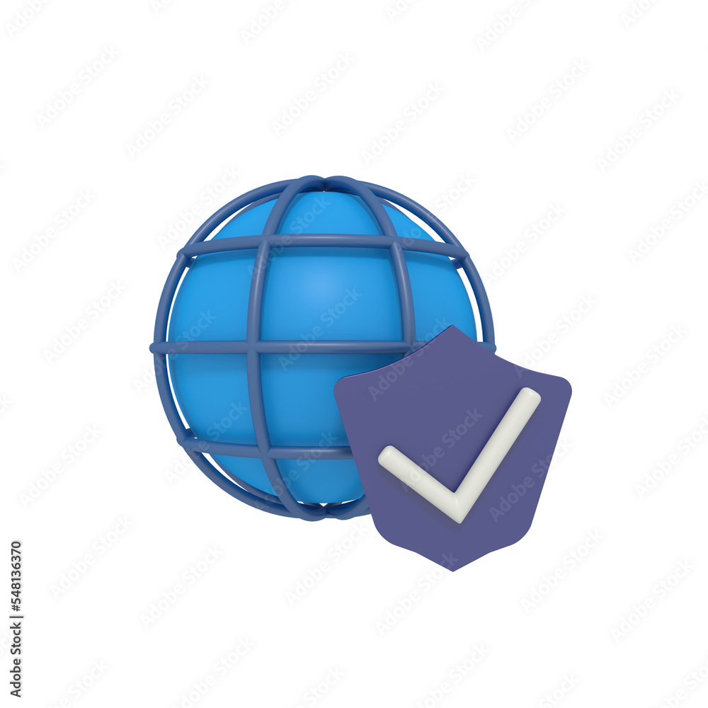 3d illustration of Internet security active 3d illustration of Internet security active