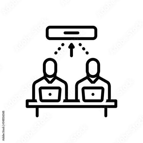 Black line icon for facilitate