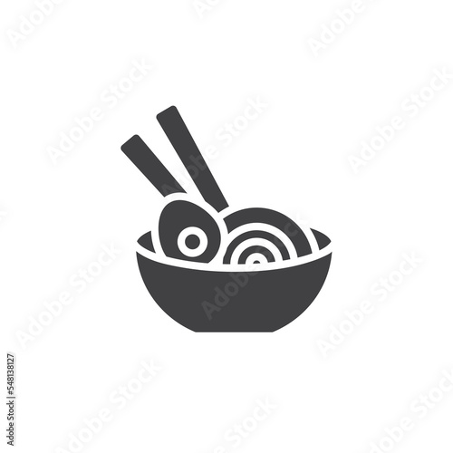 Ramen bowl vector icon