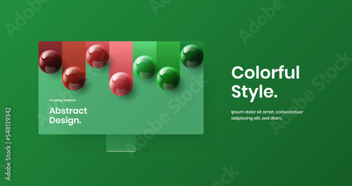 Creative display mockup banner layout. Vivid site design vector illustration.