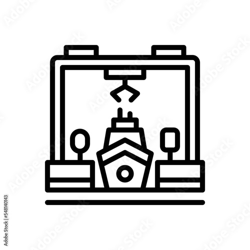 Black line icon for hull