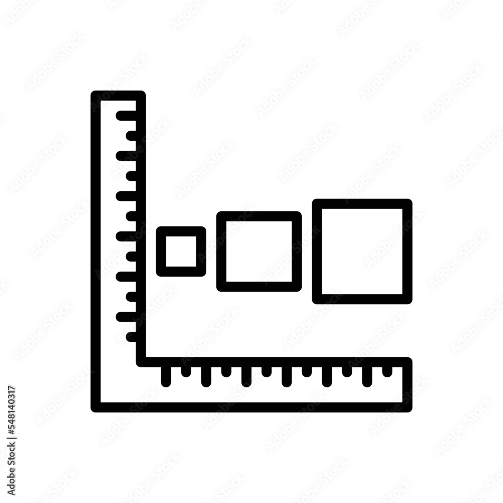 Obraz premium Black line icon for sizes 