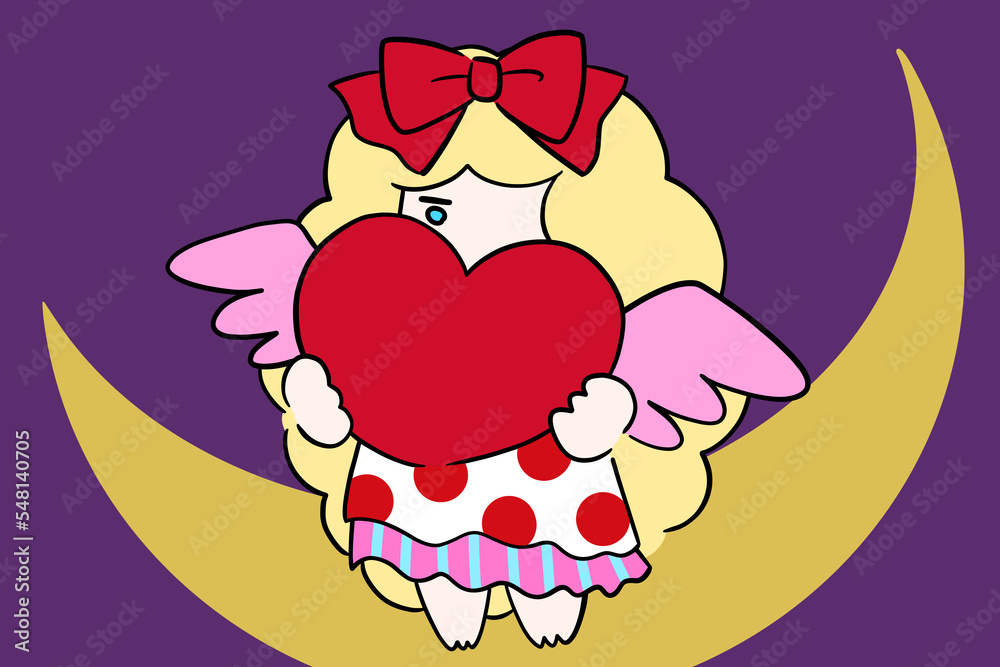 heart with wings cupid illustration heart with wings cupid illustration
