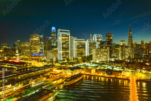 Aerial View of Port of San Francisco and Financial District, California © Jennifer Chen