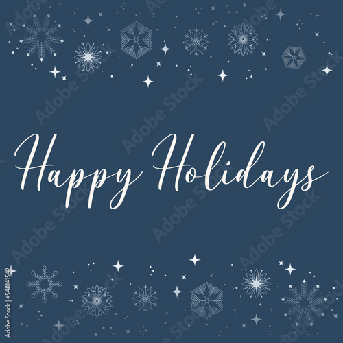 Happy Holidays snowflake holiday vector illustration greetings card