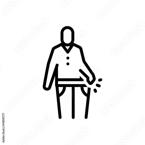 Black line icon for loose